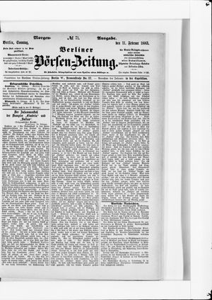 Berliner Börsen-Zeitung vom 11.02.1883