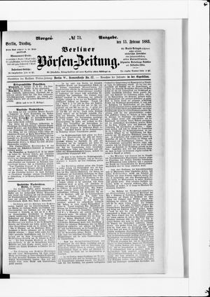 Berliner Börsen-Zeitung vom 13.02.1883