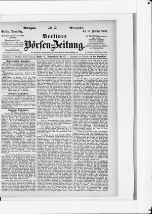 Berliner Börsen-Zeitung vom 15.02.1883
