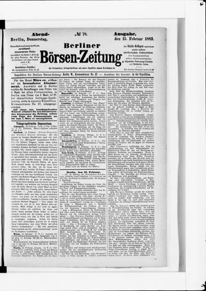 Berliner Börsen-Zeitung vom 15.02.1883