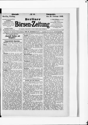 Berliner Börsen-Zeitung on Feb 16, 1883