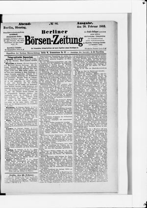 Berliner Börsen-Zeitung vom 20.02.1883