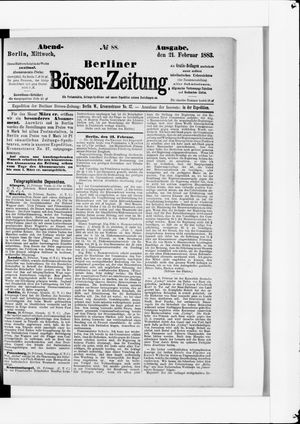 Berliner Börsen-Zeitung vom 21.02.1883