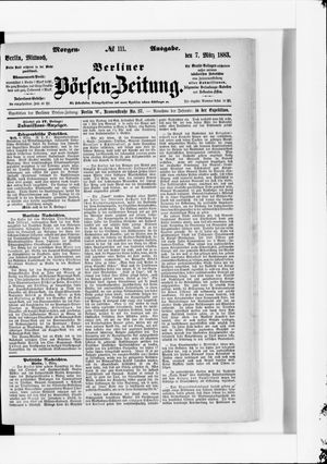 Berliner Börsen-Zeitung vom 07.03.1883
