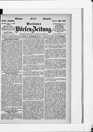 Berliner Börsen-Zeitung vom 21.04.1883