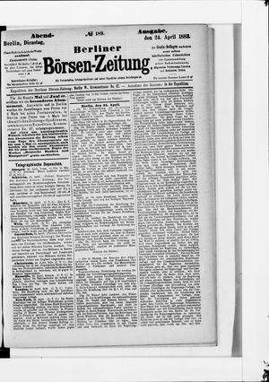 Berliner Börsen-Zeitung vom 24.04.1883