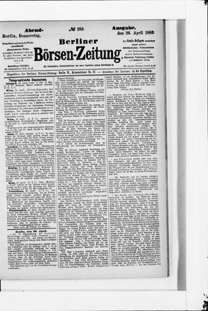 Berliner Börsen-Zeitung vom 26.04.1883