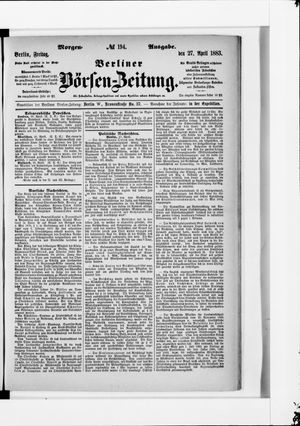 Berliner Börsen-Zeitung on Apr 27, 1883
