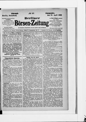 Berliner Börsen-Zeitung on Apr 28, 1883