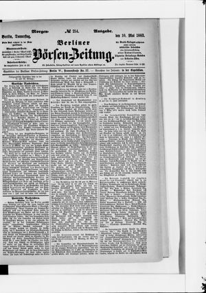 Berliner Börsen-Zeitung vom 10.05.1883