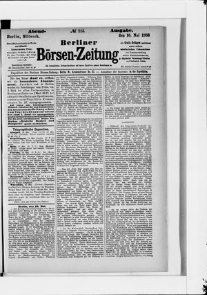 Berliner Börsen-Zeitung on May 16, 1883