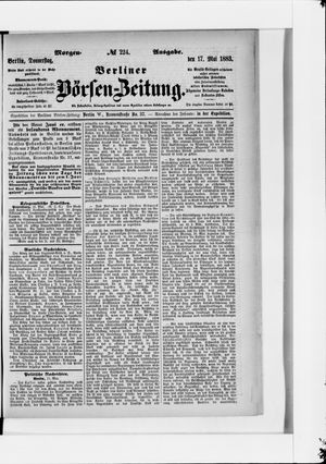 Berliner Börsen-Zeitung vom 17.05.1883