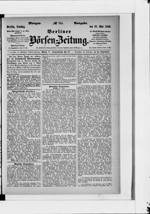 Berliner Börsen-Zeitung vom 29.05.1883