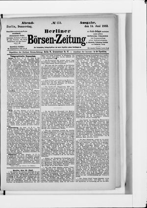 Berliner Börsen-Zeitung vom 14.06.1883