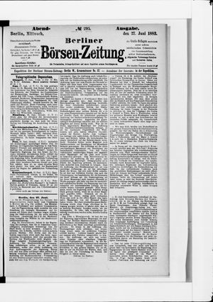 Berliner Börsen-Zeitung vom 27.06.1883