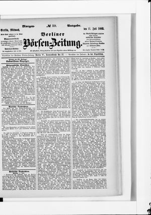 Berliner Börsen-Zeitung vom 11.07.1883
