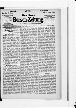Berliner Börsen-Zeitung vom 27.07.1883