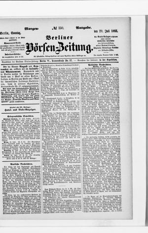 Berliner Börsen-Zeitung vom 29.07.1883