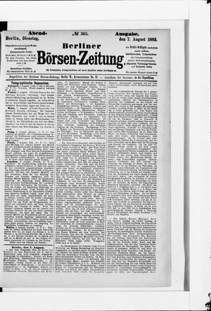 Berliner Börsen-Zeitung vom 07.08.1883