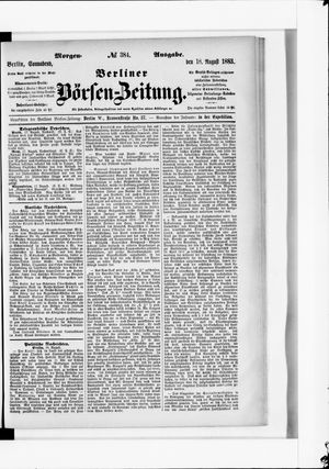 Berliner Börsen-Zeitung vom 18.08.1883