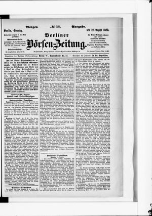 Berliner Börsen-Zeitung vom 19.08.1883
