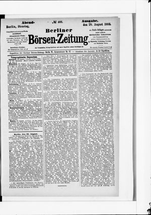 Berliner Börsen-Zeitung on Aug 28, 1883