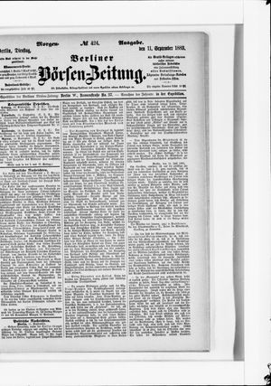 Berliner Börsen-Zeitung vom 11.09.1883