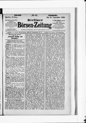Berliner Börsen-Zeitung vom 14.09.1883