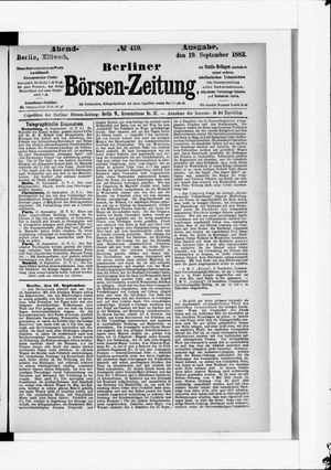 Berliner Börsen-Zeitung vom 19.09.1883