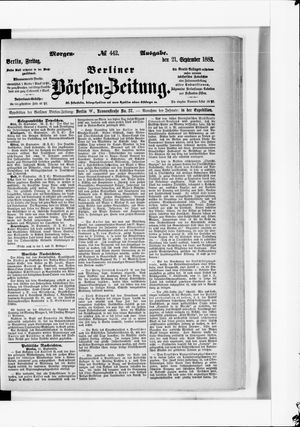 Berliner Börsen-Zeitung vom 21.09.1883