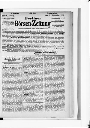 Berliner Börsen-Zeitung vom 21.09.1883