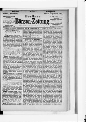 Berliner Börsen-Zeitung vom 22.09.1883