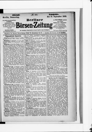 Berliner Börsen-Zeitung vom 27.09.1883