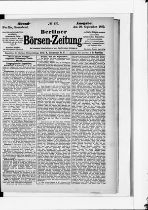 Berliner Börsen-Zeitung on Sep 29, 1883