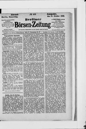 Berliner Börsen-Zeitung vom 18.10.1883