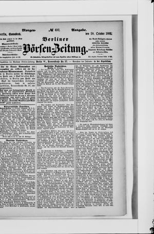 Berliner Börsen-Zeitung vom 20.10.1883