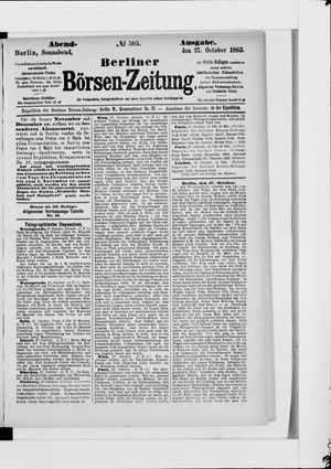 Berliner Börsen-Zeitung vom 27.10.1883