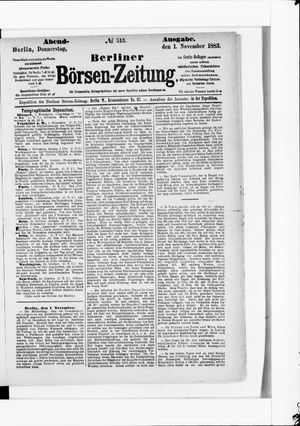 Berliner Börsen-Zeitung vom 01.11.1883