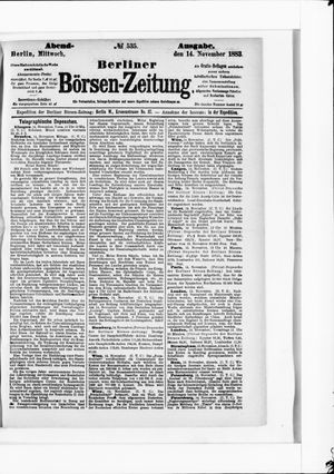 Berliner Börsen-Zeitung vom 14.11.1883