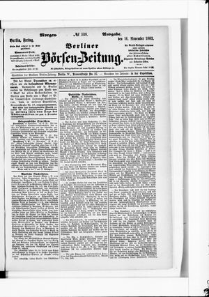 Berliner Börsen-Zeitung on Nov 16, 1883