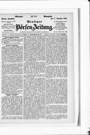 Berliner Börsen-Zeitung vom 17.11.1883