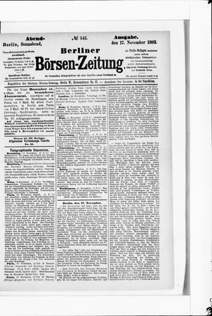 Berliner Börsen-Zeitung vom 17.11.1883