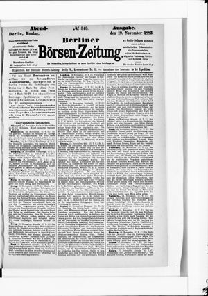 Berliner Börsen-Zeitung vom 19.11.1883