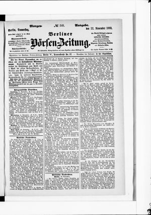 Berliner Börsen-Zeitung vom 22.11.1883