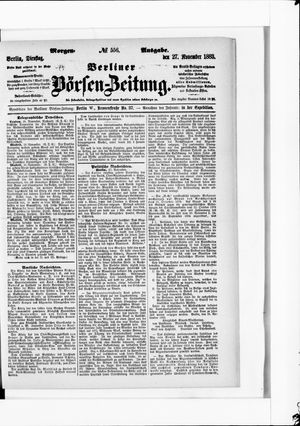 Berliner Börsen-Zeitung vom 27.11.1883