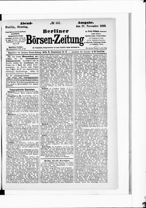 Berliner Börsen-Zeitung vom 27.11.1883