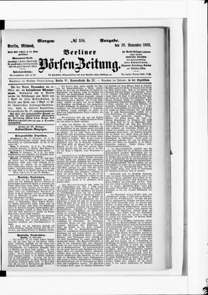 Berliner Börsen-Zeitung vom 28.11.1883