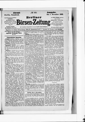 Berliner Börsen-Zeitung vom 01.12.1883