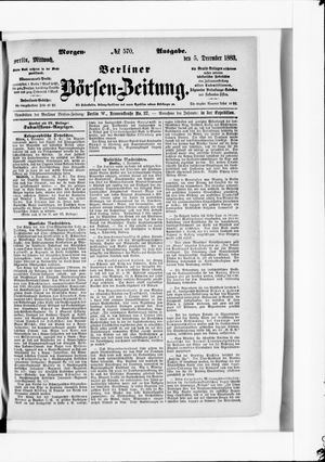 Berliner Börsen-Zeitung vom 05.12.1883