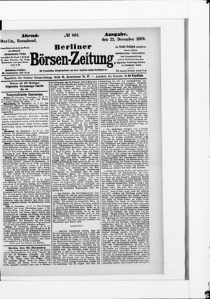 Berliner Börsen-Zeitung vom 22.12.1883